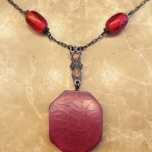 BOHEMIAN Pendant Necklace w/ Whimsical Beads,  9"